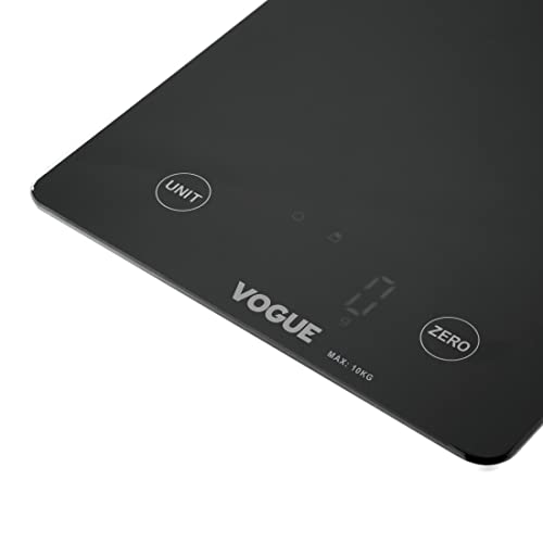 Vogue Digital Black Rectangular Electric Scale 10kg - Food Scale for Baking, Cooking, Keto and Meal Prep FS488