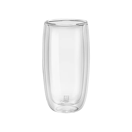 Zwilling J.A. Henckels 39500-120 Double Wall Glasses, 16.5 fl oz (470 ml), Set of 2, Tumbler, Highball, Heat Resistant, Double Wall Construction, Cup Transparent 470 ml