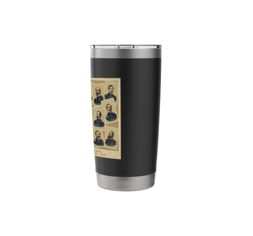 Vintage Union Generals of The US Civil War (1884) Stainless Steel Insulated Tumbler Black 20 Ounces