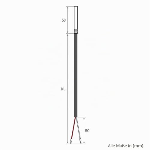 iOVEO 035HP02201 PT1000 Temperature Sensor with PVC Cable up to 105 °C, Temperature Sensor, Storage Sensor, Heating, 1 Metre 1 metro