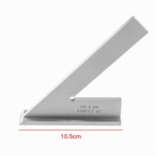 45 Degree Angle Ruler 45 Degree Mitre Angle Mechanical Engineering with Seat for Engineers and Carpenters (150x100mm)