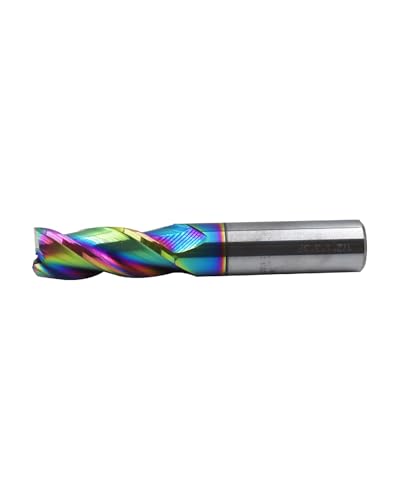 Zorqon 1/2-inch carbide square end mill with DLC rainbow coating and 3 flutes