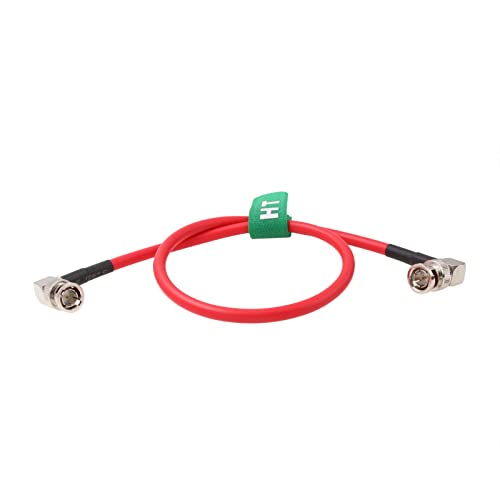 4K 12G SDI Raw Video Cable for Sony FS7 FX9 FX6 Camera Blackmagic SmallHD Atomos Monitor Right Angle BNC Canare LV-61S 75 ohm Coaxial Shielded (30cm, Red) 30cm