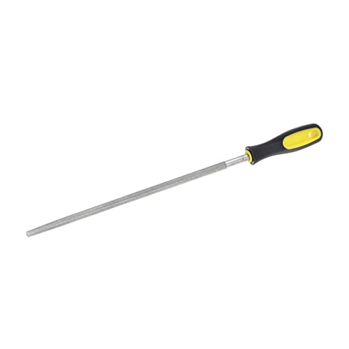 HARFINGTON 12-inch 80-grit diamond-coated round file with plastic handle for metal, glass, wood and stone.