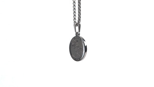 Wolentty Saint Sebastian Necklace - 1" Stainless Steel Patron Saint of Athletes Necklace for Baseball Football Basketball Soccer Wrestling Sports