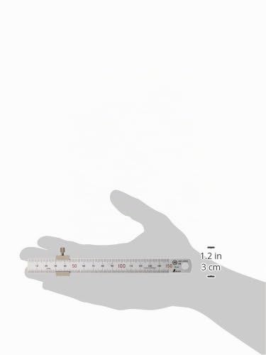 Shinwa 150mm Stainless Steel Hard Chrome Plated Hook Ruler 1 piece