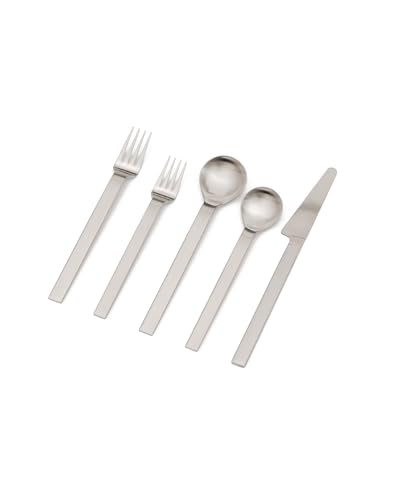As We Are Column 5-Piece Modern Stainless Steel Silverware Set for 1
