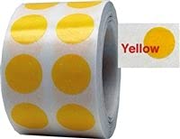 Yellow 1/2" Inch Transparent Color Coding Labels, 1,000 Total Adhesive Stickers On A Roll, Ideal for Planners, Journals, Mailing Seals and Crafting Ideas Yellow