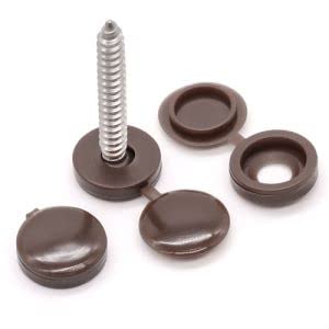 [Australia - AusPower] - Glvaner M4 (80 pcs) Dark Brown Color Collated Screws Caps Hinged Screw Cover Caps with 20 PCs #8 x 1-1/4" (4.2 x 32mm) Flat Head Wood Screws Stainless Steel 304 (18-8) for TV or Furnitures 