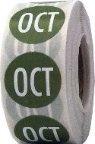 Olive October Circle Month Stickers, 3/4 Inch Round, 500 Vibrant Adhesive Labels on a Roll for Scheduling, Organization, and Inventory - Made in the USA Olive October