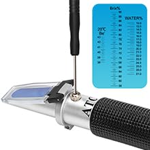 [Australia - AusPower] - Honey Refractometer with ATC - Measures Honey Moisture, Brix, and Baume, 58-90% Brix Scale Range Honey Refractometer Black 