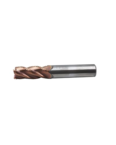 Zorqon 1/2-inch carbide square nose roughing end mill with 4 flutes and 1/2-inch cutting diameter