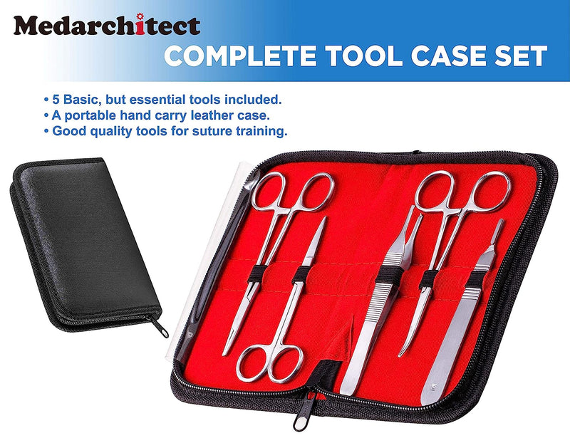 [Australia - AusPower] - Complete Suture Practice Kit for Suture Training, Including Large Silicone Suture Pad with pre-Cut Wounds and Suture Tool kit. Latest Generation Model. (Demonstration and Education Use Only) 