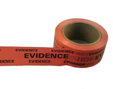 Taction Professional Evidence Tape, Police, Tamper-Evident Seal, Red, 1 Roll, 2” x 165 feet, Heavy Duty (Best for Large Items of Evidence)