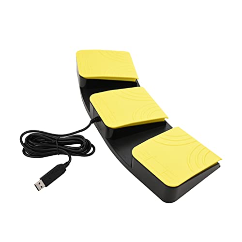 USB Foot Pedal for PC Gaming,Optical Control Foot Switch,Computer Map Mouse Keyboard Hotkey Combination Key Keypress Simulator Program Page Turner Transcription HID (Triple Pedal) Triple Pedal