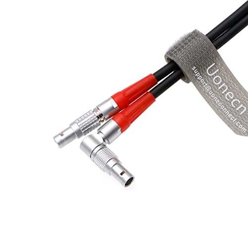Uonecn LBUS Cable 4 Pin Male to 4 Pin Male Right Angle Lens Motor Cable Compatible with ARRI LBUS System, cforce Motor, FIZ MDR Camera Accessories, 60cm/23.6in 180° Right Angle to Straight