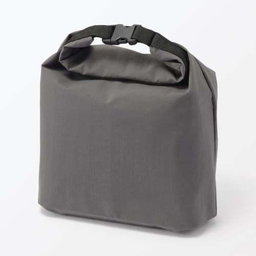 無印良品 MUJI 84843099 Adjustable Height Lunch Bag, Roll Top Type, Large, Gray