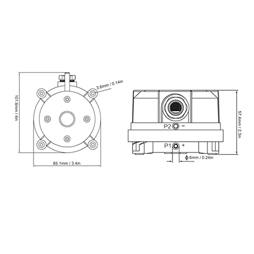 Differential Pressure Switch, 20-200Pa, Single Pole Double Action Pressure Switch, Dustproof and Waterproof for Aerospace Electronic Processing