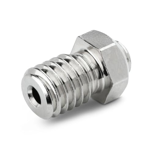 Tungsten Carbide Nozzle 0.4mm for E3D V6 Hotend, Prusa i3 MK3S / MINI, Anycubic i3 Mega/Kobra/Kobra Neo, High Thermal Conductivity Abrasion Resistance, Nickel Plated Copper Tungsten Carbide