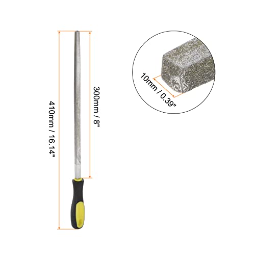 HARFINGTON Diamond Coated File 12 Inch 80 Grits Square Files Tools with Plastic Handle for Metal Glass Wood Stone Grinding Polishing Engraving