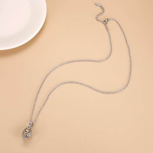 Dog Paw Stainless Steel Cage Cremation Locket Necklace Hold Pet Ashes Keepsake Memorial Urn Jewelry For Women Men With Gold