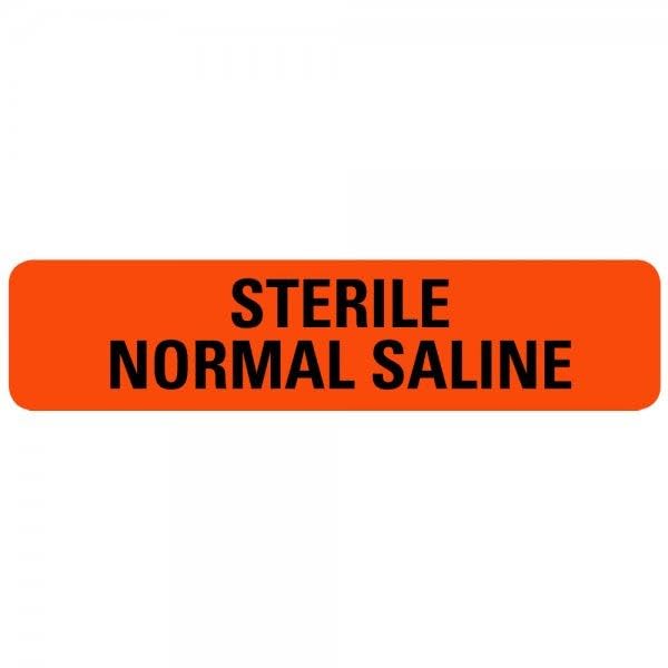 0.375" x 1.625" Sterile Normal Saline Drug Syringe Labels