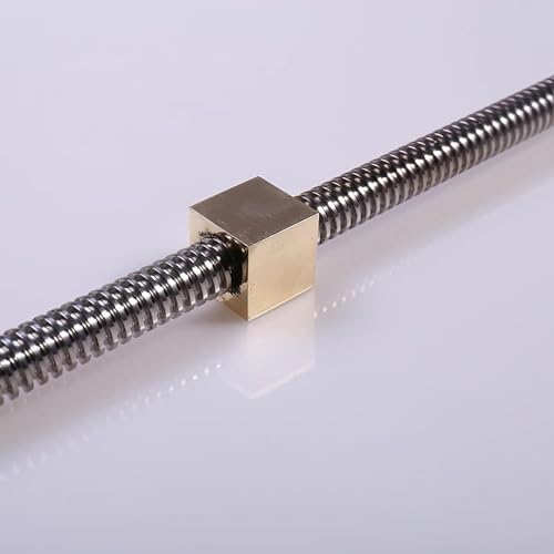 1 Piece T8 8 mm T8 x 8 Tr8 x 8 Threaded Spindle 500 mm Length with T8 Brass Nut (Acme Thread, Lead Screw Diameter: 8 mm, Pitch: 2 mm, Lead 8 mm, 4 Start) Used in 3D Printer Z Axis L: 500mm 1 x Tr8 x 8