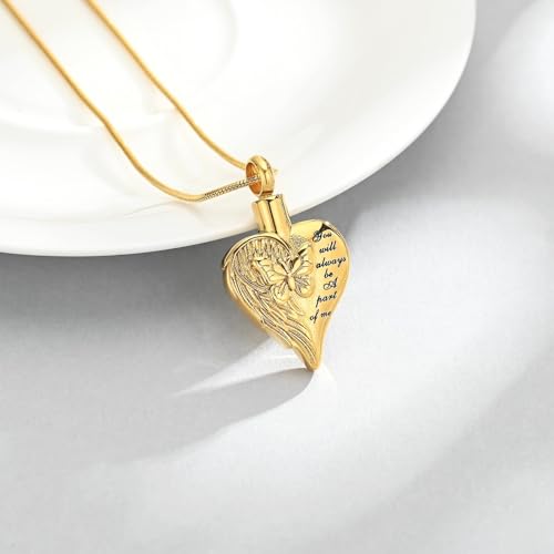 Imrsanl Cremation Jewelry for Ashes Heart Urn Necklace Pendants Ashes for Women Men