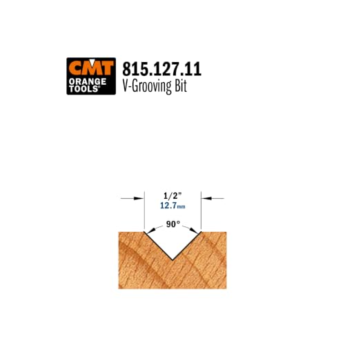 CMT 815.127.11 V-Grooving Bit, 1/4-Inch Shank, 1/2-Inch Diameter, Carbide-Tipped