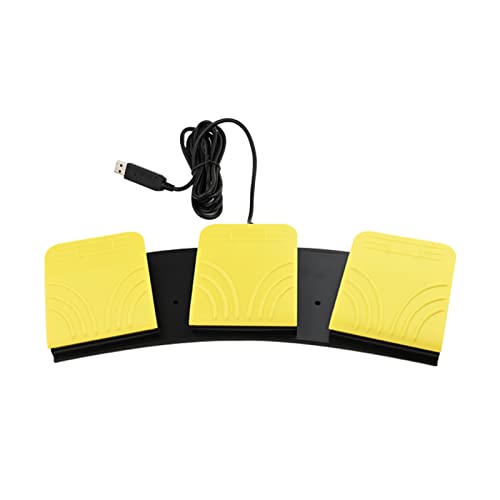 USB Foot Pedal for PC Gaming,Optical Control Foot Switch,Computer Map Mouse Keyboard Hotkey Combination Key Keypress Simulator Program Page Turner Transcription HID (Triple Pedal) Triple Pedal
