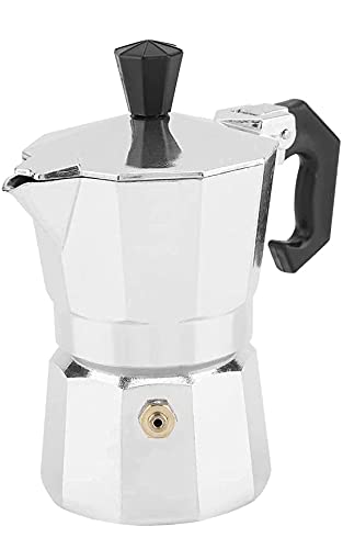 Aluminum Espresso Stovetop Coffee Maker Silver 1 Cup Moka Pot Cuban Coffee Maker (Brandello Express)