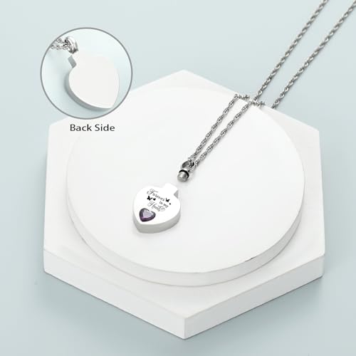 shajwo Forever In My Heart Urn Necklace for Ashes Holder Purple