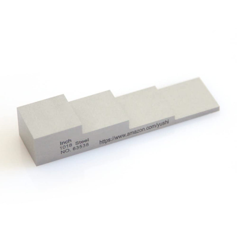[Australia - AusPower] - YUSHI 4 Step 0.100'' 0.200'' 0.400'' 0.600'' 1018 Steel Test Calibration Block for Thickness and Linearity Calibration in NDT 