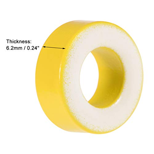 sourcing map Ferrite Ring Core 8.2x15.5x6.2mm Yellow White Pack of 50 | Iron power toroid core DE de