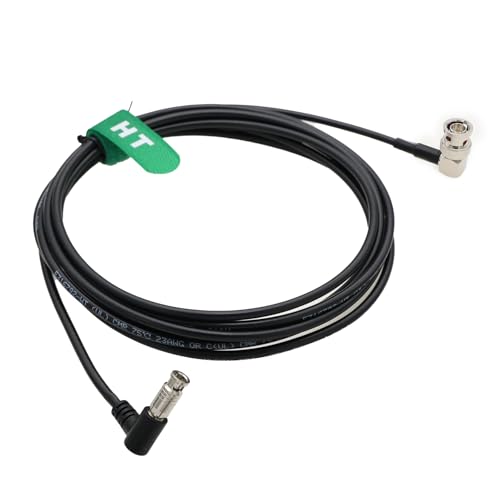 6G SDI 1080p Video Cable High Density for Blackmagic Video Assist 4K 5" Monitor, Micro Studio Camera 4K G2 DJI Lightbridge 2, Right Angle HD Micro BNC to BNC Male 1.5m