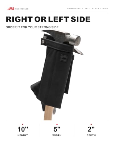 Diamondback Hammer Holster X black hammer and pry bar holder for right-side tool belt