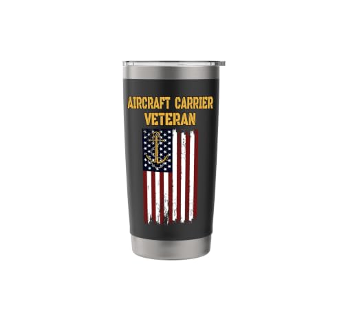 Aircraft Carrier USS Saratoga CV-60 Veterans Day Fathers Day Stainless Steel Insulated Tumbler Black 20 Ounces