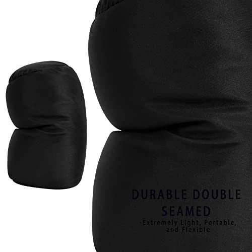 Squish Bean Bed Microbead Pillow Bolster Tube Body Pillow Smooth Cool Touch Fabric Neck & Back Support Throw Travel Pillow Fun Colors (Black) Black