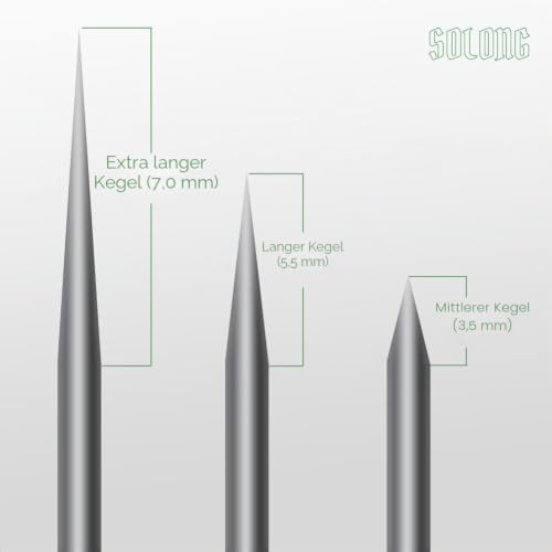 Solong Tattoo Needles Set 1RL, Pack of 20 Disposable Tattoo Needles | Professional tattoo needles with 0.3 mm diameter for tattoo machines for fine line drawing 1001RL-X