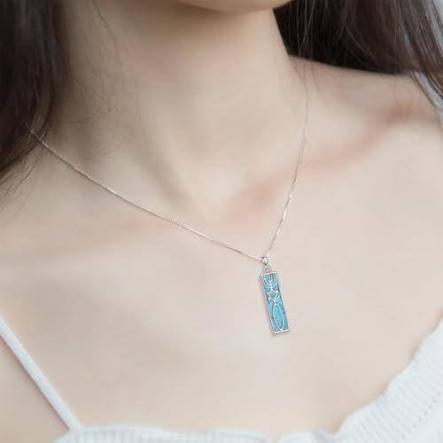 Turquoise Phoenix/Gecko Lizard/Dragonfly/Butterfly Messianic Seal Mezuzah Necklace Sterling Silver Turquoise Pendant Necklace Animal Jewellery Gifts for Women Men