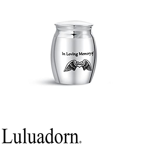 Women Mum Mini Cremation Urn for Human Ashes Her Angel Wing Love Heart Family Memorial Keepsake Holder Funeral Gift