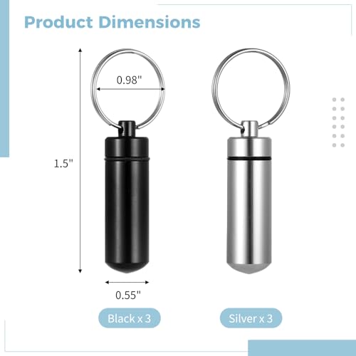 Cremation Jewelry for Ashes - 6 PCS Urn Necklaces for Ashes,Cylinder Vial Cremation Urn Key Chains Necklace Keepsake Ashes Small