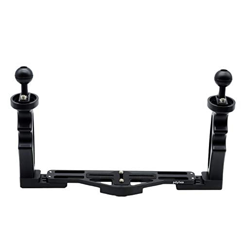 Aluminum Underwater Tray with 1" Ball Head Connect and Diving Light for Camera Housings C Version-black