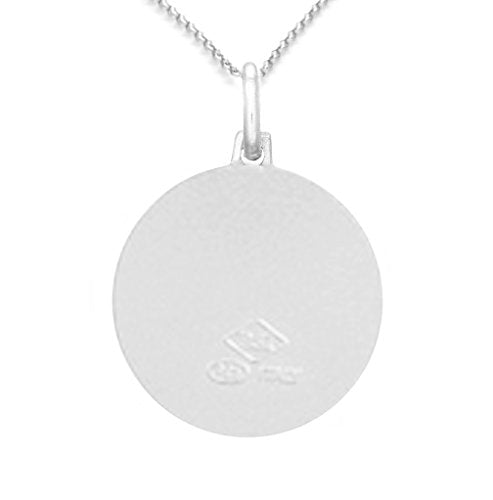 Ritastephens Italian Sterling Silver Round Saint St Christopher Medal Charm Pendant Necklace, 19mm, 20"