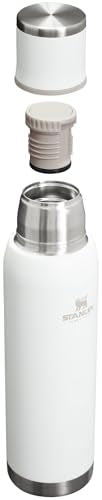 Stanley Adventure-To-Go Vacuum Bottle 1.4 qt | Wide Mouth with Leakproof Cup Lid | Keep Drinks Hot or Cold | Packable for Travel | Insulated Stainless Steel Thermal Bottle | BPA-Free | Frost 44.8 Ounces