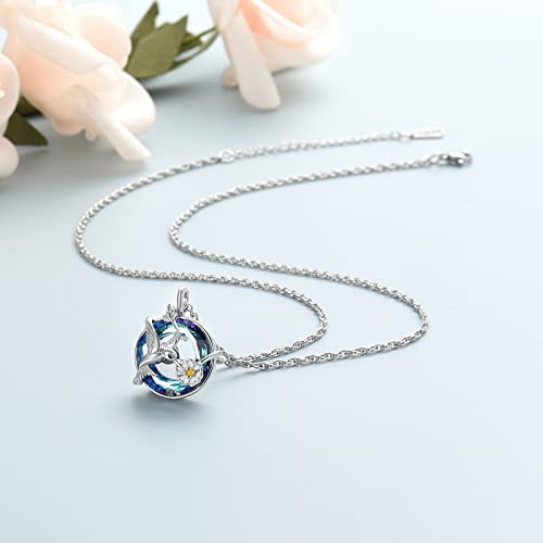 shajwo Hummingbird Urn Necklaces for Ashes Blue