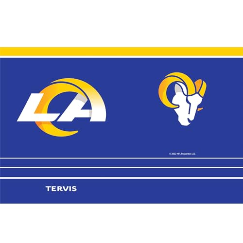 Tervis Traveler NFL Los Angeles Rams - MVP Triple Insulated Tumbler Travel Cup Keeps Drinks Cold & Hot, 30oz, Stainless Steel Multicolor
