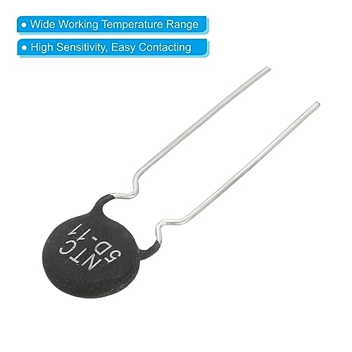PATIKIL NTC Thermistors Resistors 30 Pieces 5 Ohm NTC5D-11 Highly Sensitive Current Limiter Temperature Sensor for Measuring Temperature Black | Highly sensitive current limiter temperature sensor, for measuring temperature