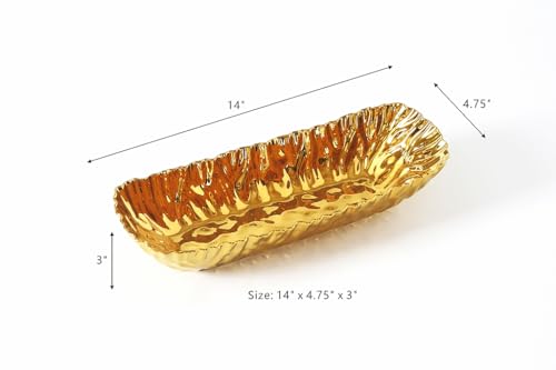 Pampa Bay MASCALI D'ORO Deep Rectangular Server, Gold, 14 Inch