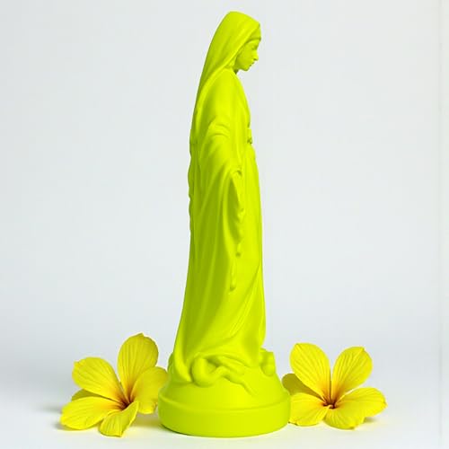Pop Mary, Modern Virgin Mary Statue, Decorative Resin Figurine, Unique Collectible Gift (Neon Yellow) Neon Yellow